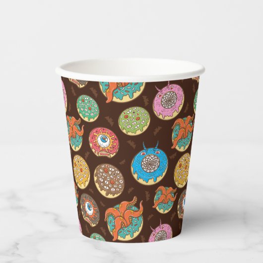 ハロウィーン怖いドーナツ型紙カップ 紙コップ (正面)