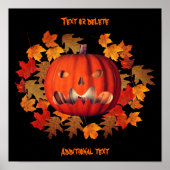 ハロウィーン怖いハロウィーンのカボチャのちょうちん パーソナライズされた ポスター (正面)