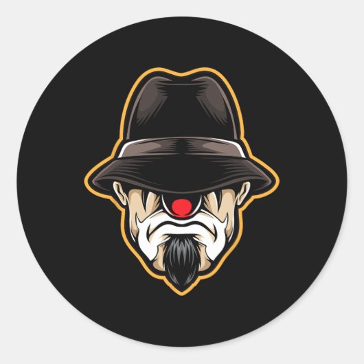 ハロウィーン怖いピエロチョロギャング ラウンドシール (正面)