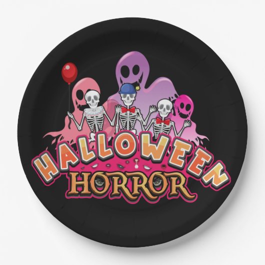ハロウィーン怖いピエロホラー紙プレート ペーパープレート (正面)