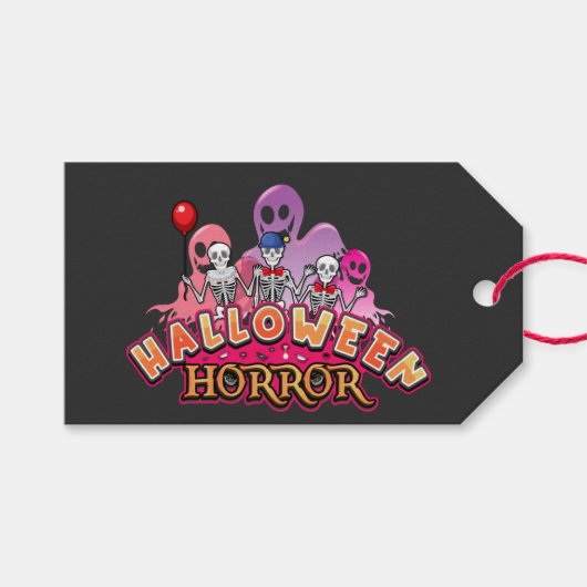 ハロウィーン怖いピエロホラー ギフトタグ (正面(横))