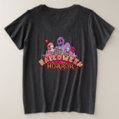 ハロウィーン怖いピエロホラー プラスサイズTシャツ (デザイン裏面)