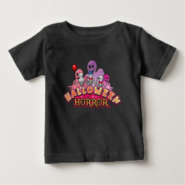 ハロウィーン怖いピエロホラー ベビーTシャツ