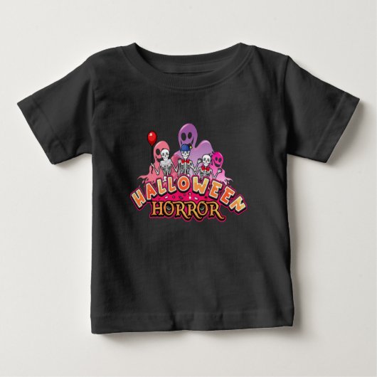 ハロウィーン怖いピエロホラー ベビーTシャツ (正面)