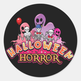 ハロウィーン怖いピエロホラー ラウンドシール