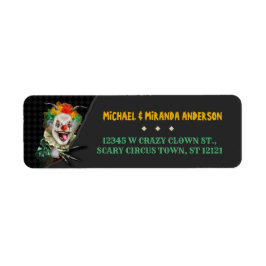 ハロウィーン怖いピエロ大人の不気味なサーカスパーティー ラベル