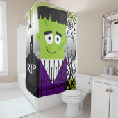 ハロウィーン怖いフランケンシュタイン墓地 シャワーカーテン (インサイチュ)