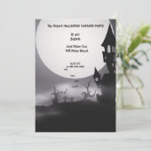 ハロウィーン怖いブラックカスタマイズパーティー 招待状 (スタンド正面)