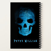 ハロウィーン怖いブルーナイトスカル ノートブック (裏面)