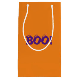 ハロウィーン怖いブー！目玉パープルオレンジおごり スモールペーパーバッグ