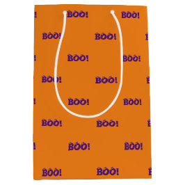 ハロウィーン怖いブー！目玉パープルオレンジのお菓子 ミディアムペーパーバッグ