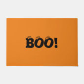 ハロウィーン怖いブー!目玉ブラックオレンジおもしろい色 ドアマット (正面)