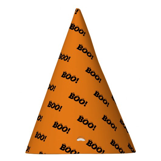 ハロウィーン怖いブー!目玉ブラックオレンジおもしろい色 パーティーハット (右)