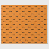 ハロウィーン怖いブー!目玉ブラックオレンジパターン ラッピングペーパー (フラット)