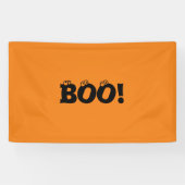 ハロウィーン怖いブー！目玉ブラックオレンジ色の装飾 横断幕 (横)