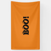 ハロウィーン怖いブー！目玉ブラックオレンジ色の装飾 横断幕 (縦)