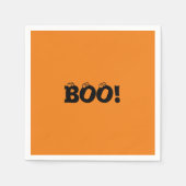 ハロウィーン怖いブー!目玉ブラックオレンジ スタンダードカクテルナプキン (正面)