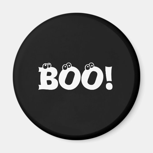 ハロウィーン怖いブー！目玉白黒デコール マグネット (正面)