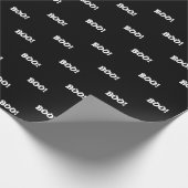 ハロウィーン怖いブー！目玉白黒パターン ラッピングペーパー (角)