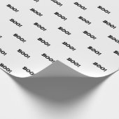 ハロウィーン怖いブー！目玉白黒パターン ラッピングペーパー (角)