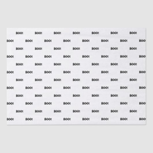 ハロウィーン怖いブー！目玉白黒パターン 薄葉紙 (正面)