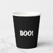 ハロウィーン怖いブー！目玉白黒不気味 紙コップ (裏面)