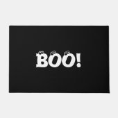 ハロウィーン怖いブー!目玉白黒 おもしろい ドアマット (正面)