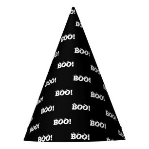 ハロウィーン怖いブー!目玉白黒 おもしろい パーティーハット