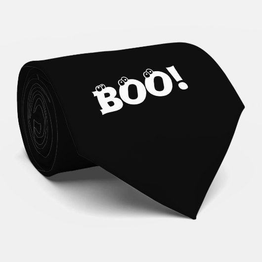 ハロウィーン怖いブー!目玉白黒 ネクタイ (ロール)