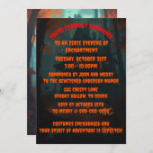 ハロウィーン怖いマンションコスチュームパーティの招待状 招待状 (正面/裏面)