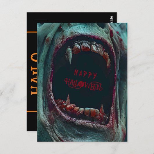 ハロウィーン怖いモンスターコスチュームパーティー ポストカード (正面/裏面)