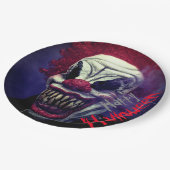 ハロウィーン怖いモンスターピエロ ペーパープレート (アングル)