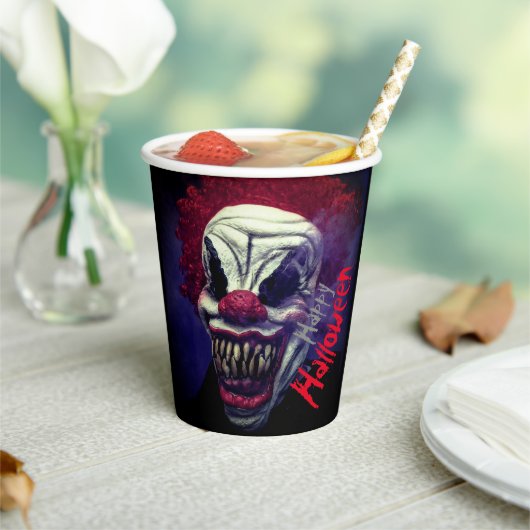 ハロウィーン怖いモンスターピエロ 紙コップ (インサイチュ)