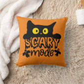 ハロウィーン怖いモード怖い猫 クッション (ブランケット)