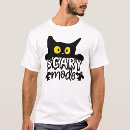 ハロウィーン怖いモード怖い猫 Tシャツ