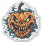 ハロウィーン怖い不気味なカボチャのシール シール (正面)