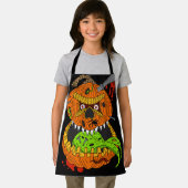 ハロウィーン怖い不気味な悪のカボチャのモンスターキッズ エプロン (インサイチュ)