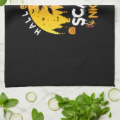 ハロウィーン怖い夜誕生日 キッチンタオル (折り畳み)