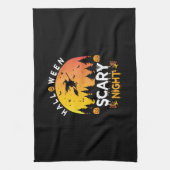 ハロウィーン怖い夜誕生日 キッチンタオル (縦)