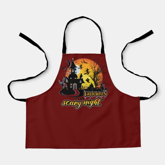 ハロウィーン怖い夜 エプロン (正面)
