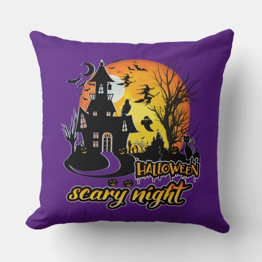 ハロウィーン怖い夜 クッション (正面)
