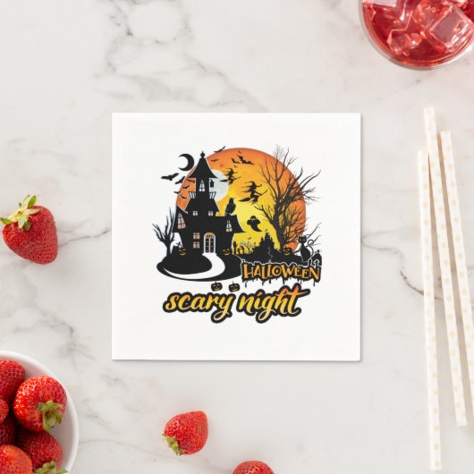 ハロウィーン怖い夜 スタンダードカクテルナプキン (インサイチュ)
