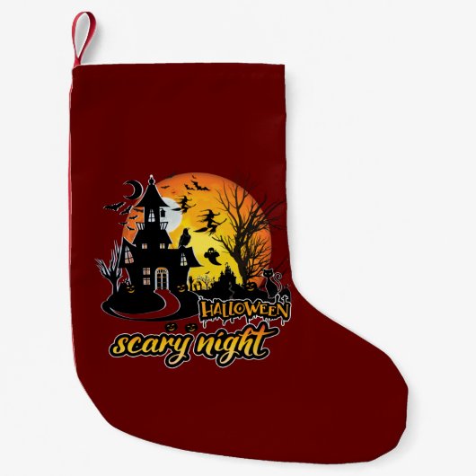 ハロウィーン怖い夜 スモールクリスマスストッキング (正面)