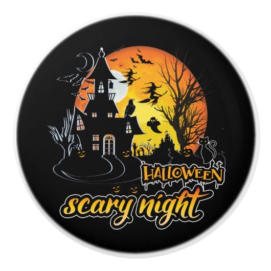 ハロウィーン怖い夜 セラミックノブ (正面)