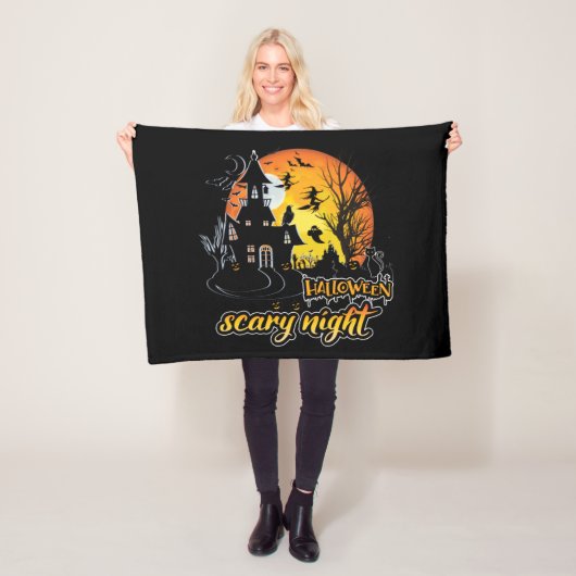 ハロウィーン怖い夜 フリースブランケット (インサイチュ)