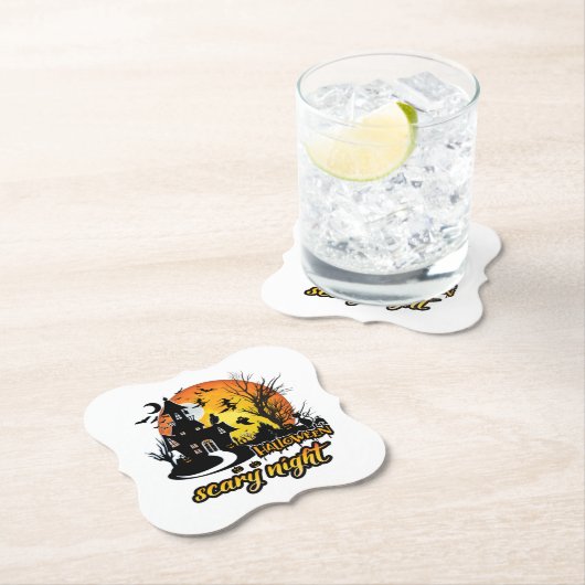 ハロウィーン怖い夜 ペーパーコースター (インサイチュ)