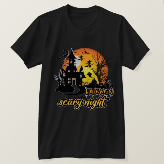 ハロウィーン怖い夜 Tシャツ (デザイン正面)