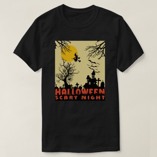 ハロウィーン怖い夜 Tシャツ (デザイン正面)