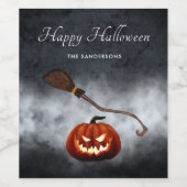 ハロウィーン怖い悪いカボチャパーソナライズされた ワインラベル (シングルラベル)