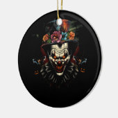 ハロウィーン怖い悪ピエロマスクホラー顔ゾンビ セラミックオーナメント (左)